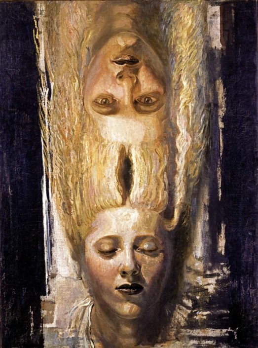 Lily Salvo, Sole di notte, 1995, olio su tela, cm 80x60.