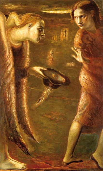 Lily Salvo, Il Viaggiatore, olio su tela, 130x80 cm, 2003.